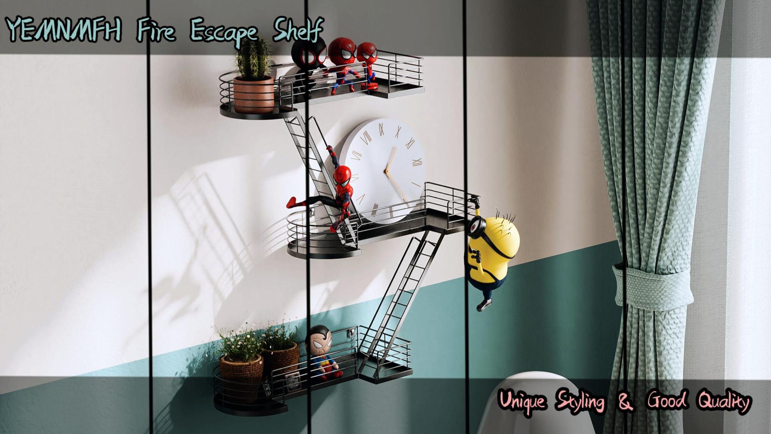 Amazon.com: YEMNMFH 15 Inch Fire Escape Wall Shelf - Black Metal
